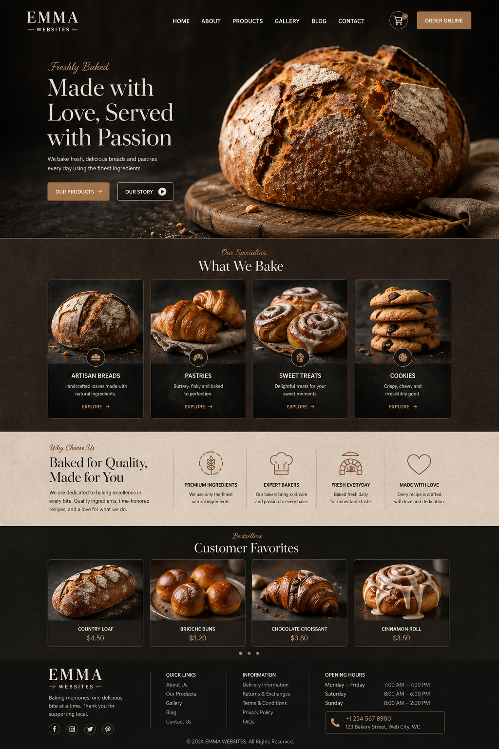 Restaurant booking website design by Emma Websites