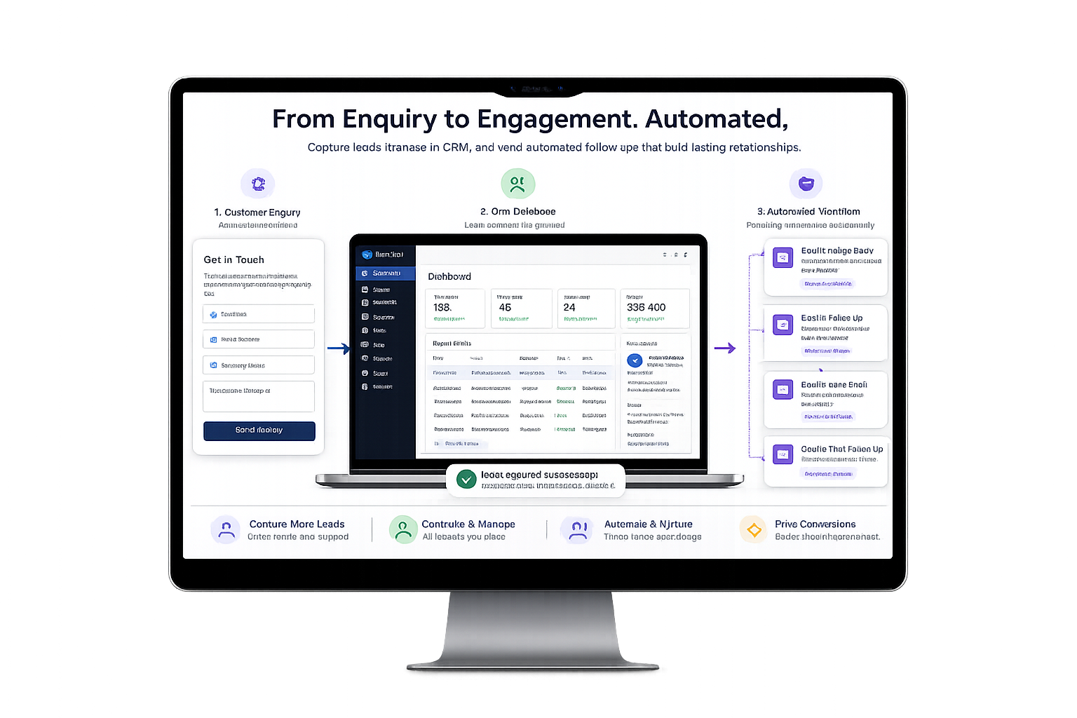 Automating lead management workflow displayed on desktop screen