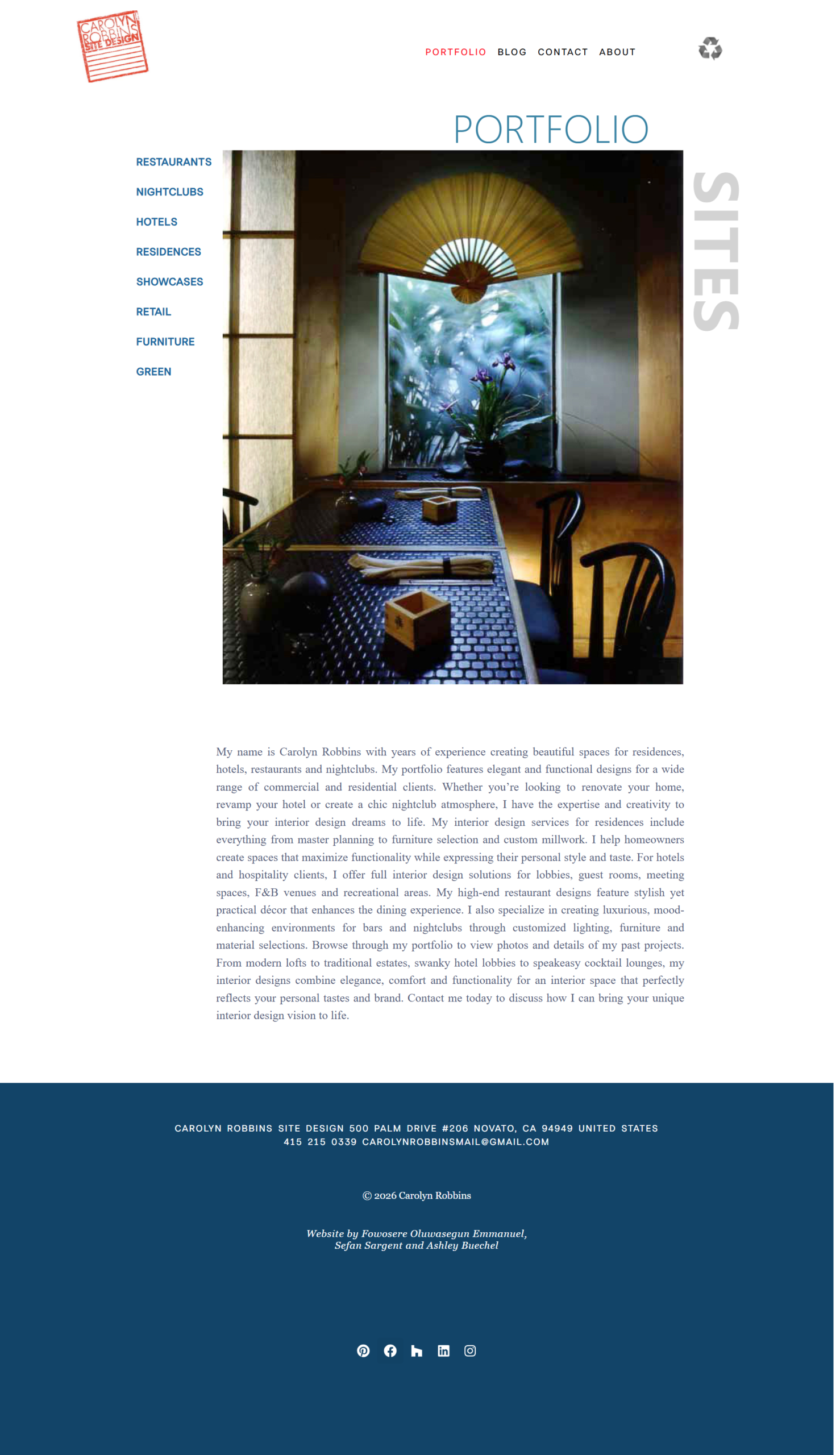 Carolyn Robbins Site Design Website