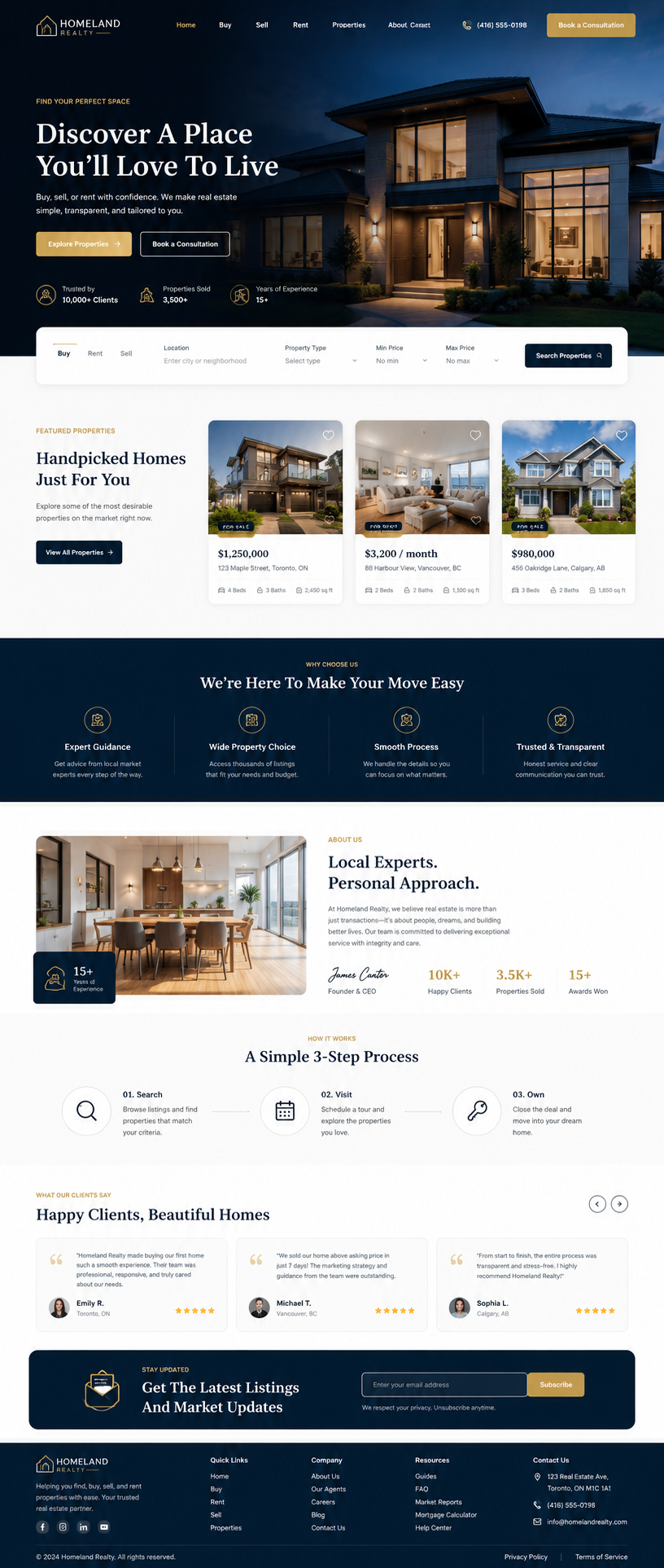 Home Land Realty Website