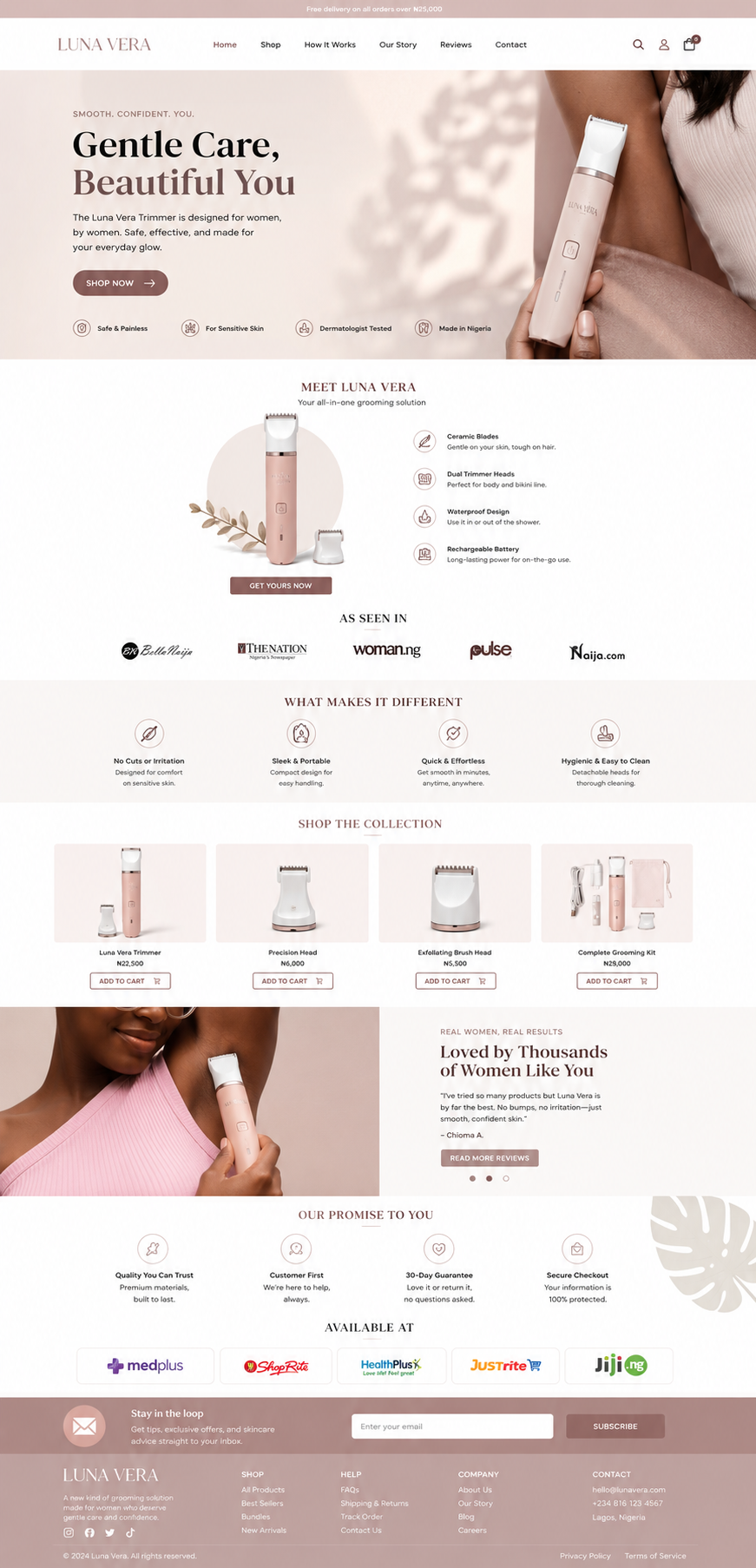 LunaVera Ecommerce Website