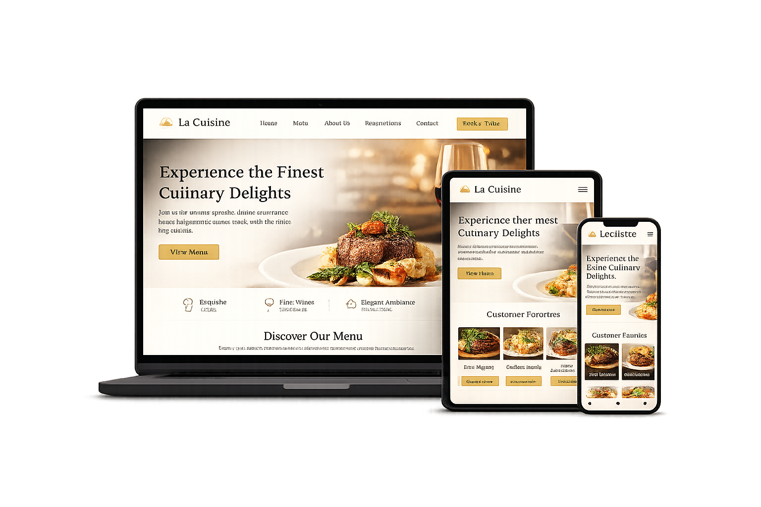Restaurant Website Design Mockup