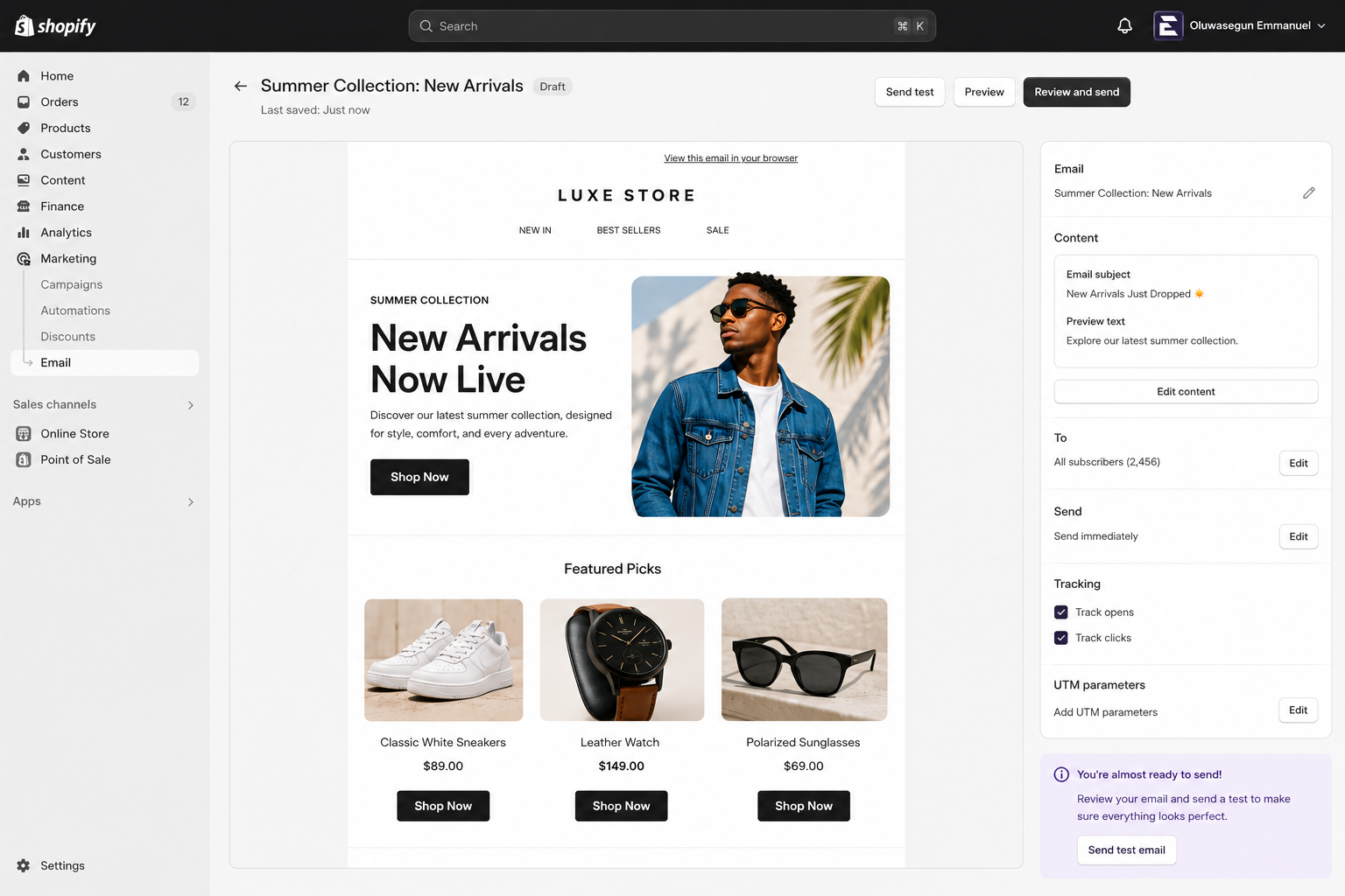 Shopify Email Dashboard