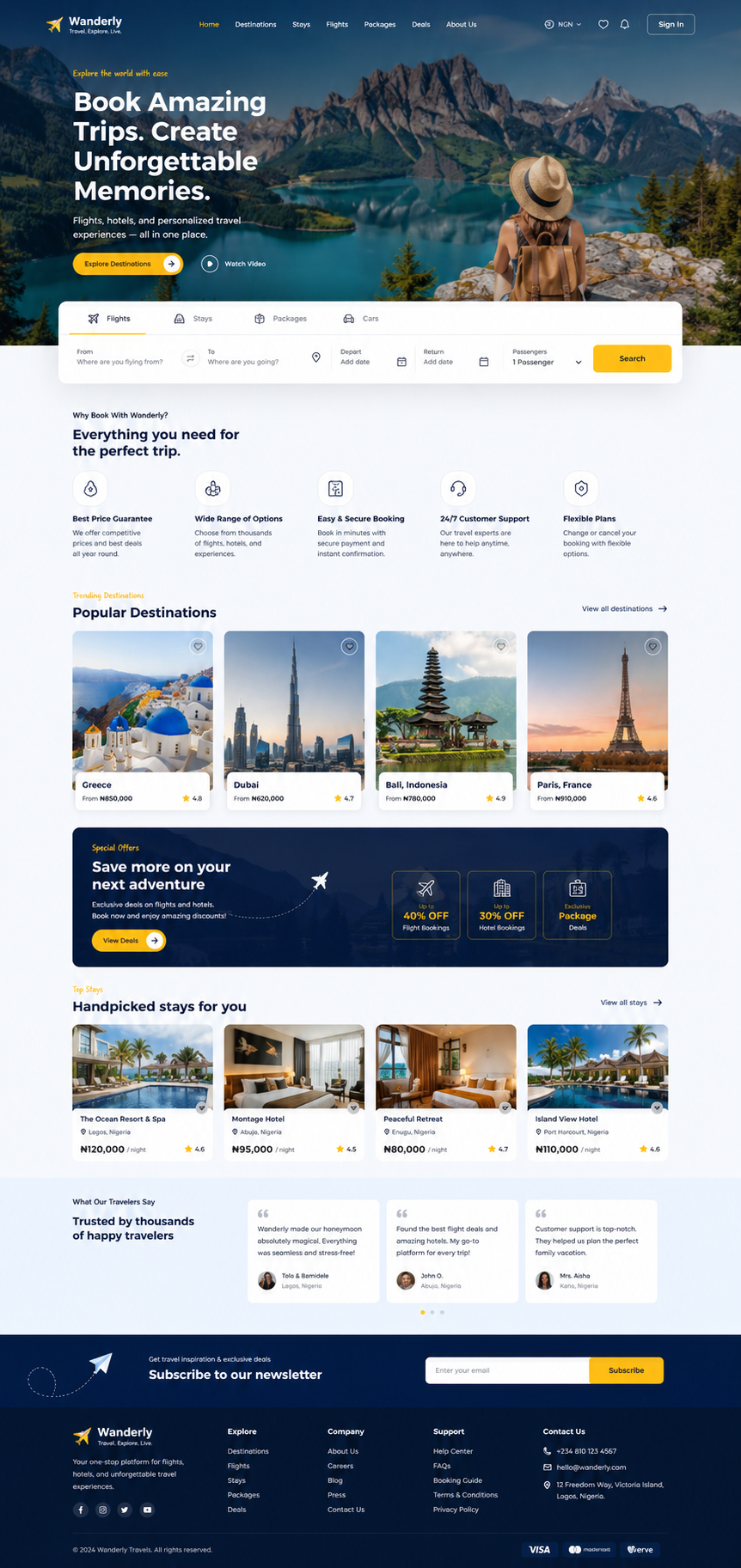 Wanderly Booking Website