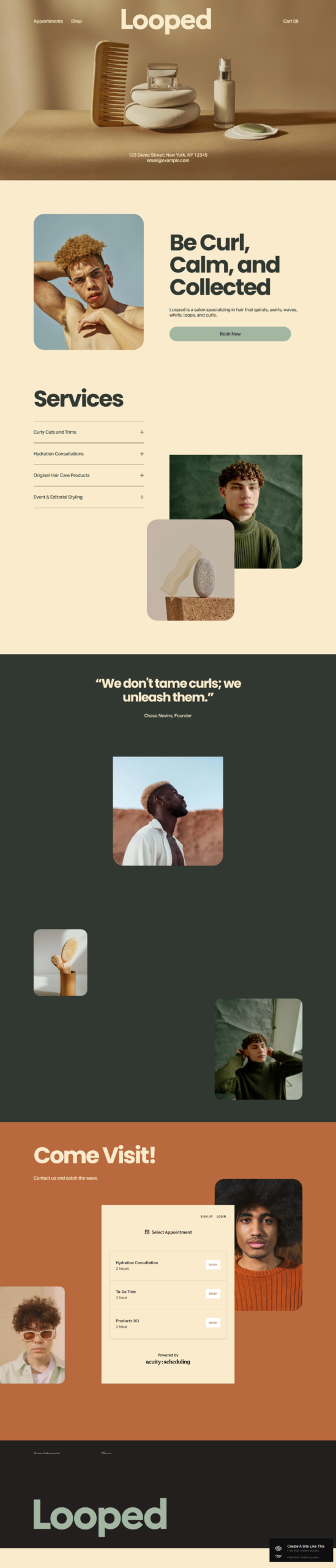 Squarespace portfolio website design sample