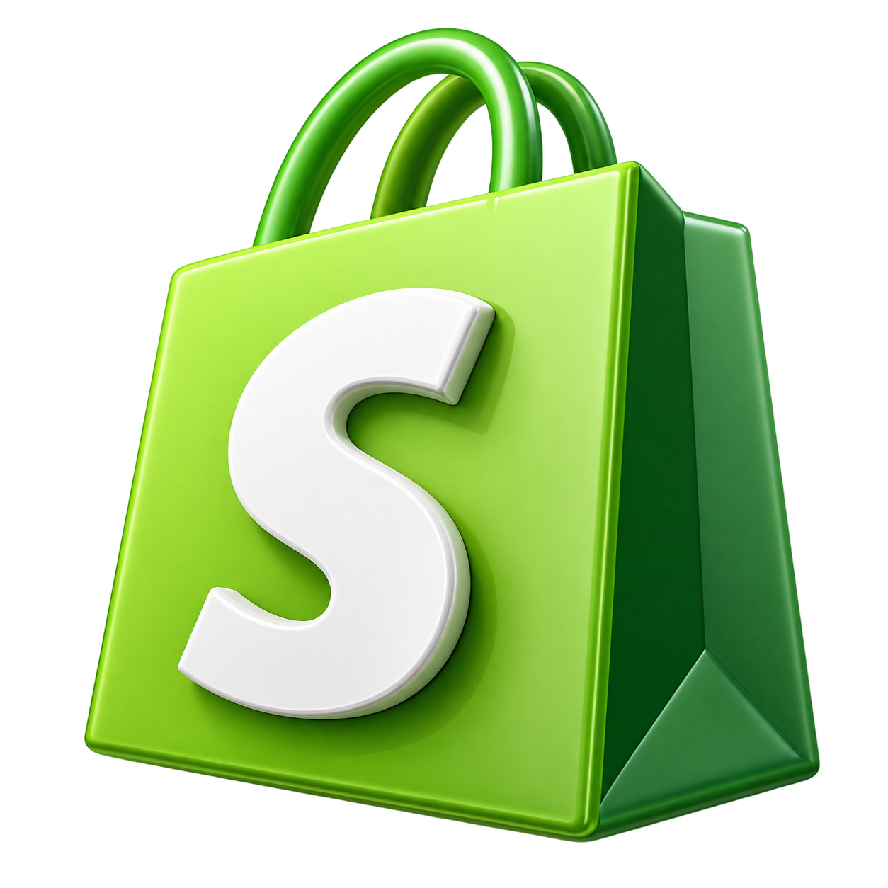 Large 3D Shopify shopping bag icon
