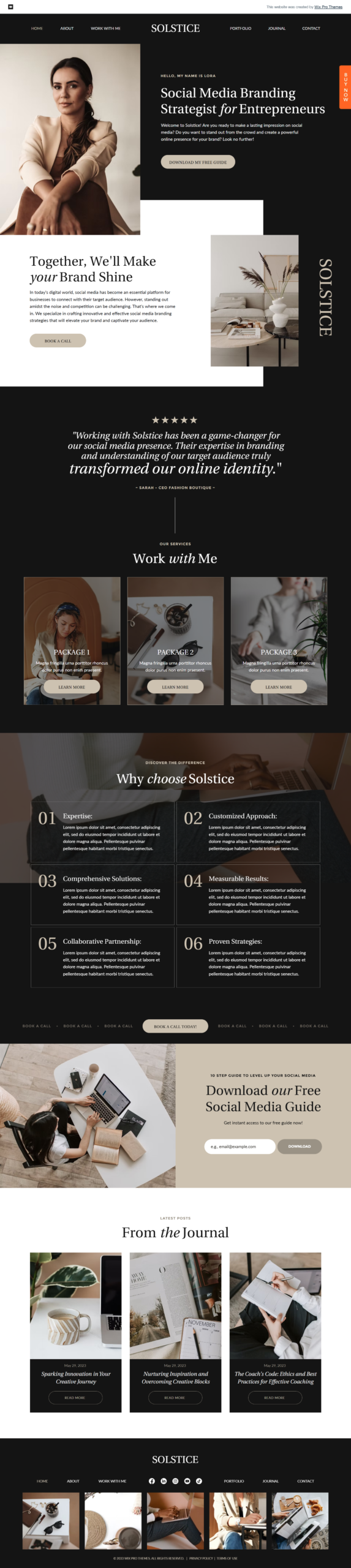 Wix coach and entrepreneur website design sample