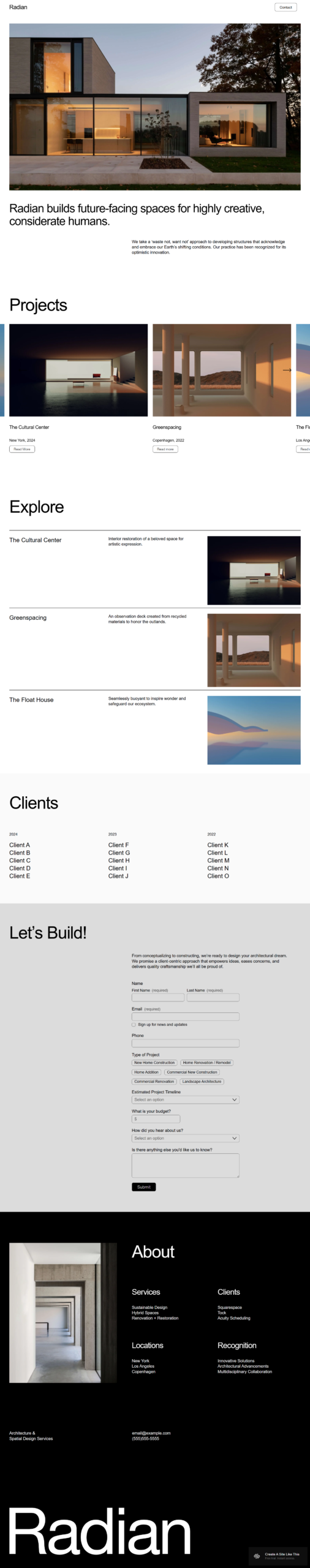 Squarespace website design sample 2