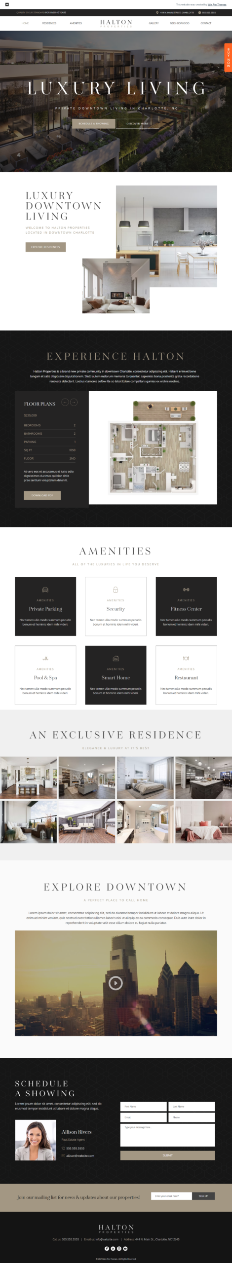 Real estate Wix website design sample
