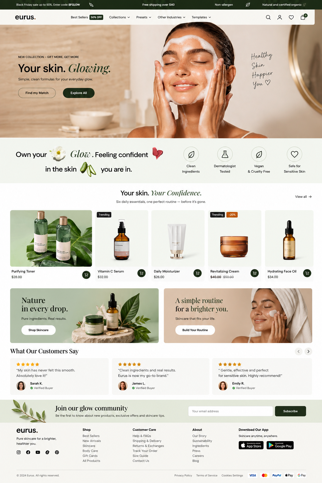 Shopify website design sample
