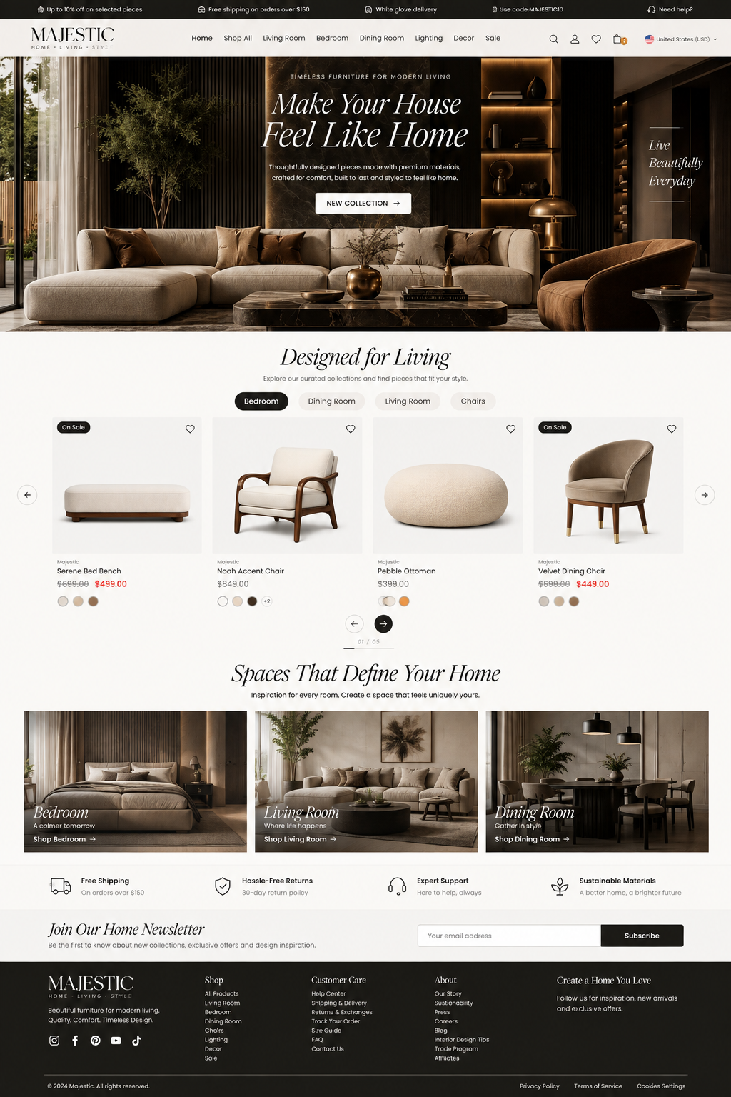 Shopify ecommerce website design portfolio example by Emma Websites