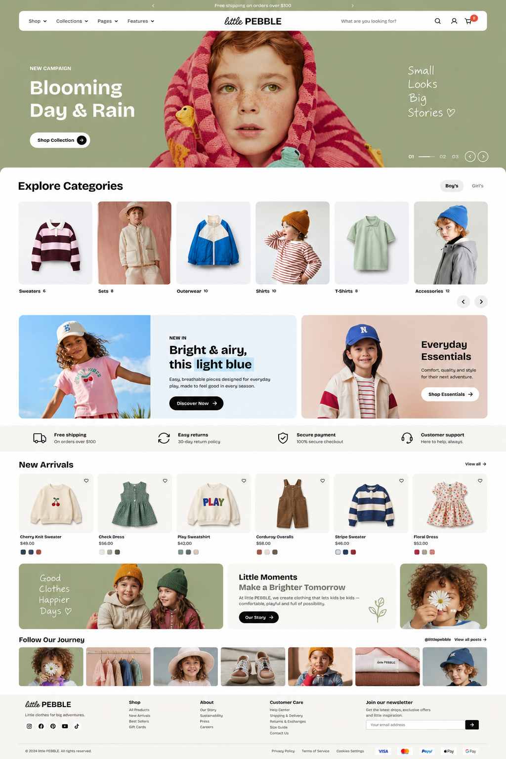 Fashion Store Shopify website design using Little Pebbles