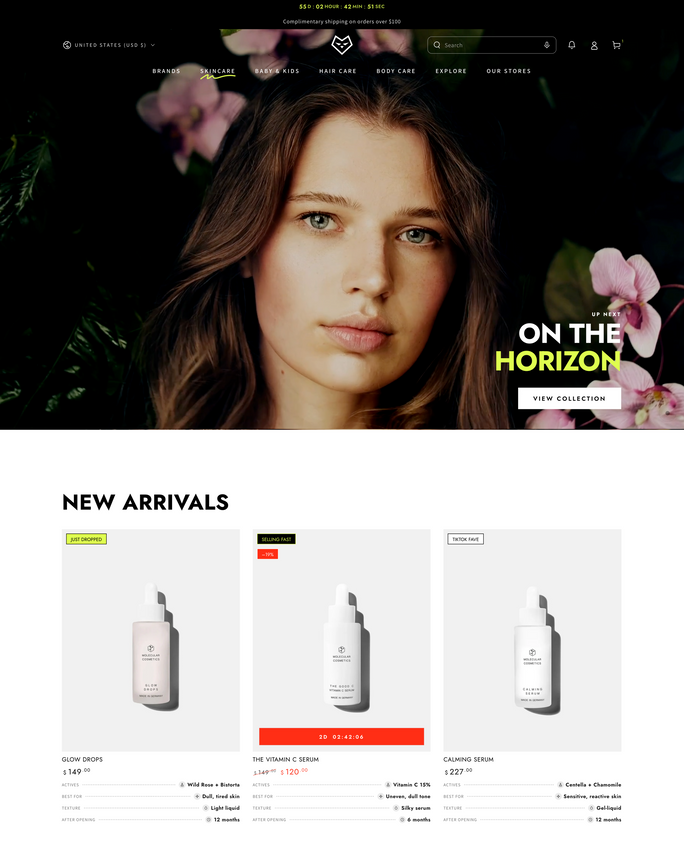 Shopify website design sample 2
