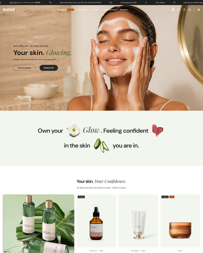 Shopify website design sample 6