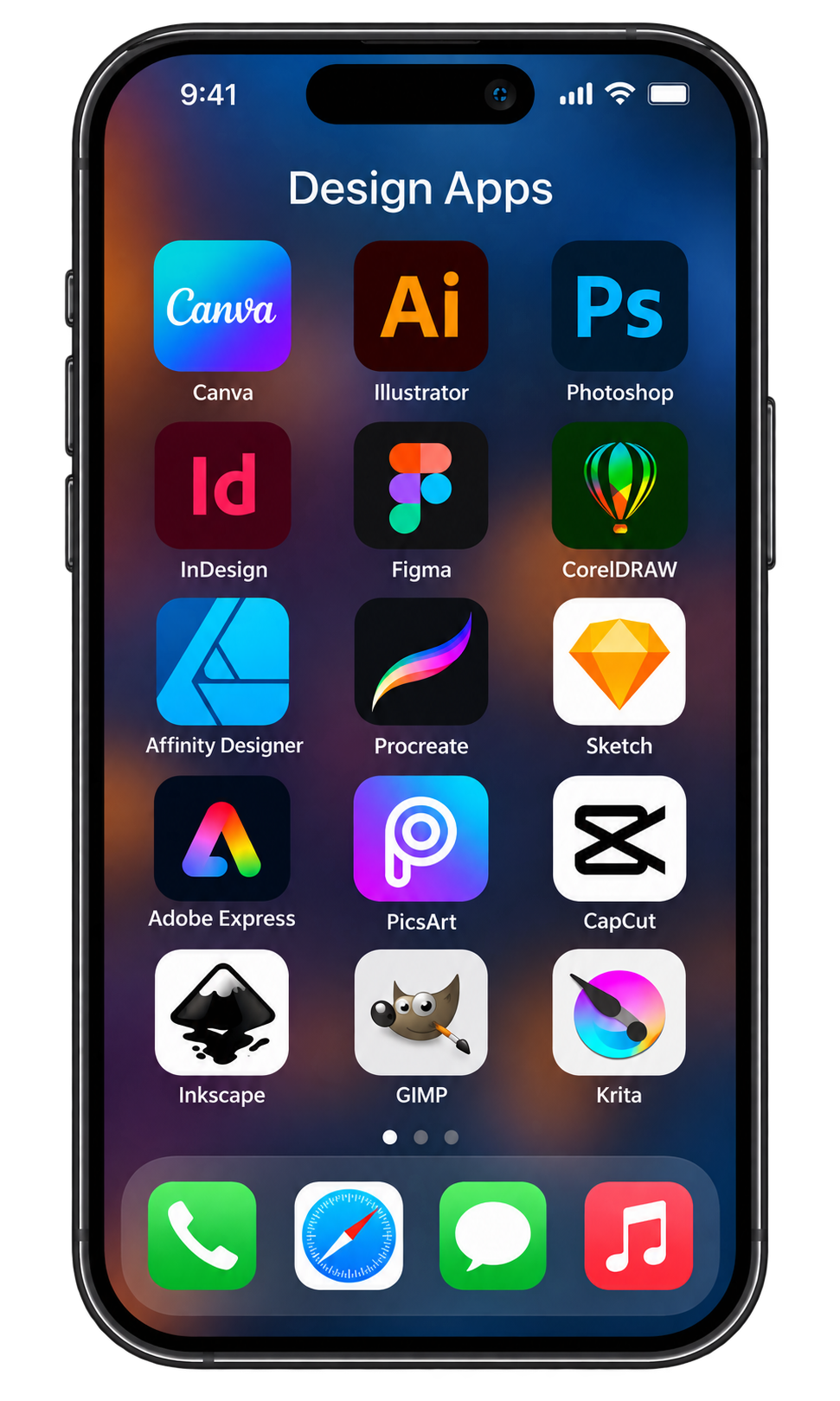 Graphic design apps phone mockup by Emma Websites